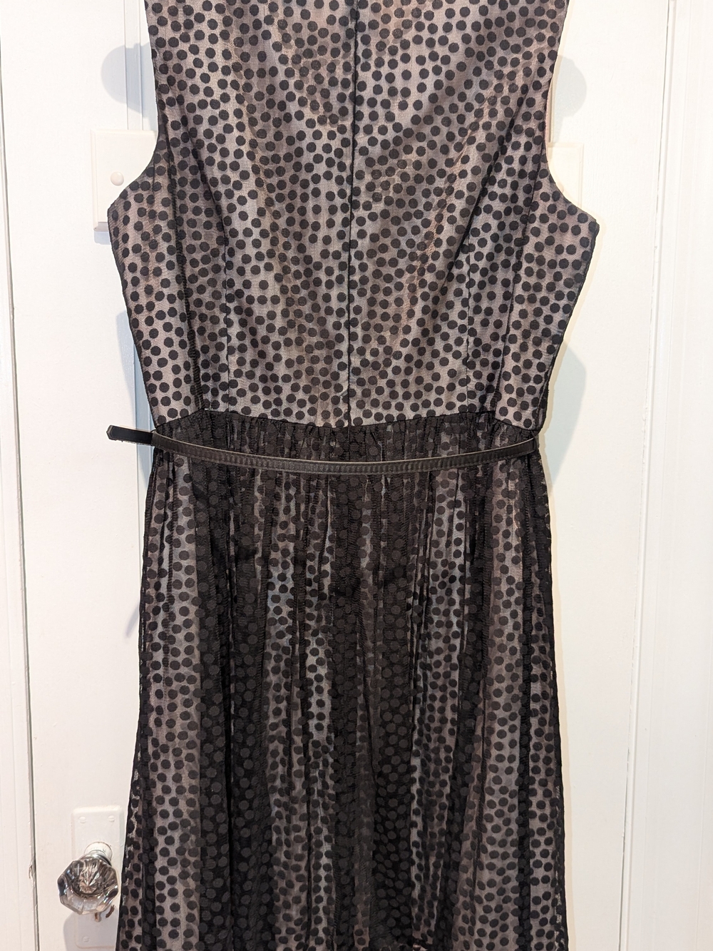 Jessica Howard Black and Cream Polka Dot Midi Dress - Picture 2 of 5